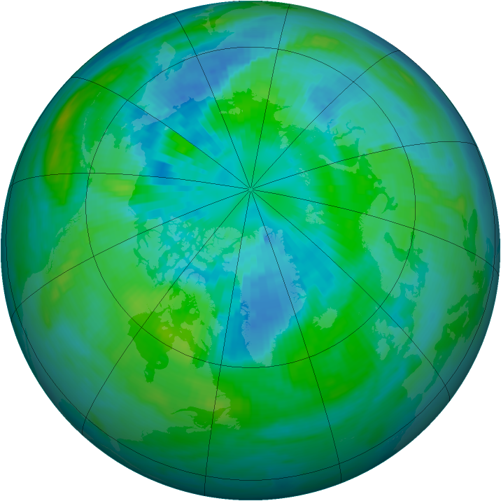 Arctic ozone map for 27 September 1988